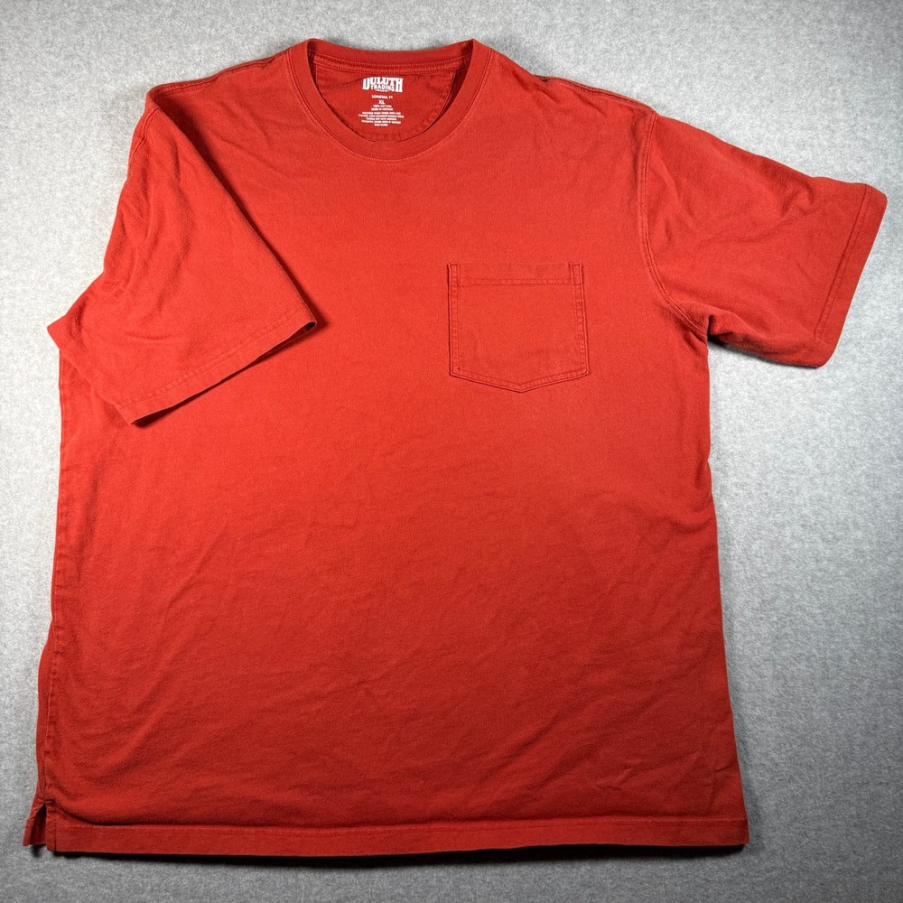 Duluth Trading Co Longtail T Shirt Men's XL Red Pocket 100% Cotton